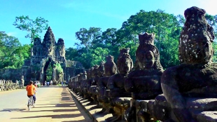 CAMBODIA: Gateway to Angkor Thom (translated: Great City). Pretty accurate I think you'll agree.
