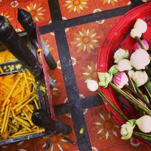 THAILAND: Offerings at the Doi Suthep Temple in Chaing Mai. So much beauty in one place.