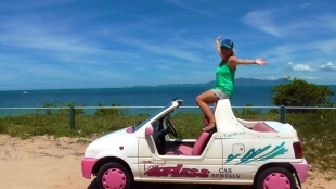 AUSTRALIA: Going all Barbie with this car rental in Magnetic Island.