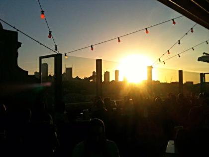 AUSTRALIA: Rooftop sunset in trendy Fitzroy, Melbourne. Yah yah yah, this is where the cool people hang.